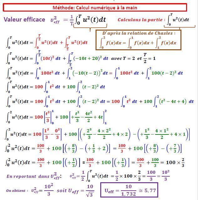 Calcul Valeur Efficace