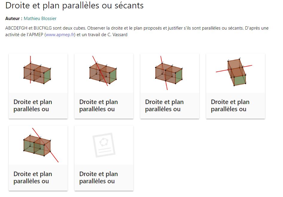 Droite et plan parallèles ou sécants